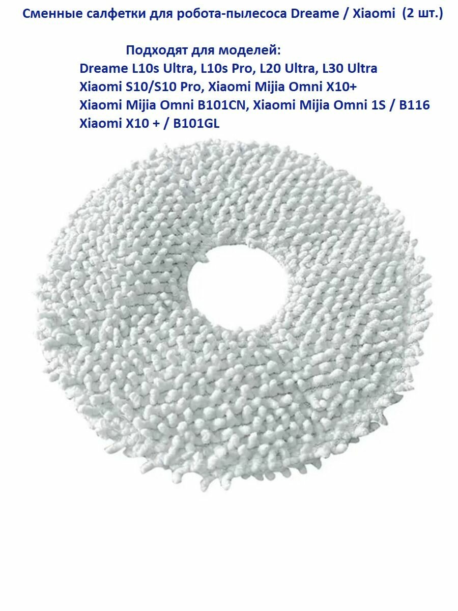 фото Сменная салфетка для робота-пылесоса Dreame L10s / Xiaomi B101CN (2 шт.)