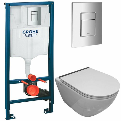 Инсталляция Grohe Solido 38811000 + унитаз Bloomix Apollo ES 1210 безободковый с сиденьем