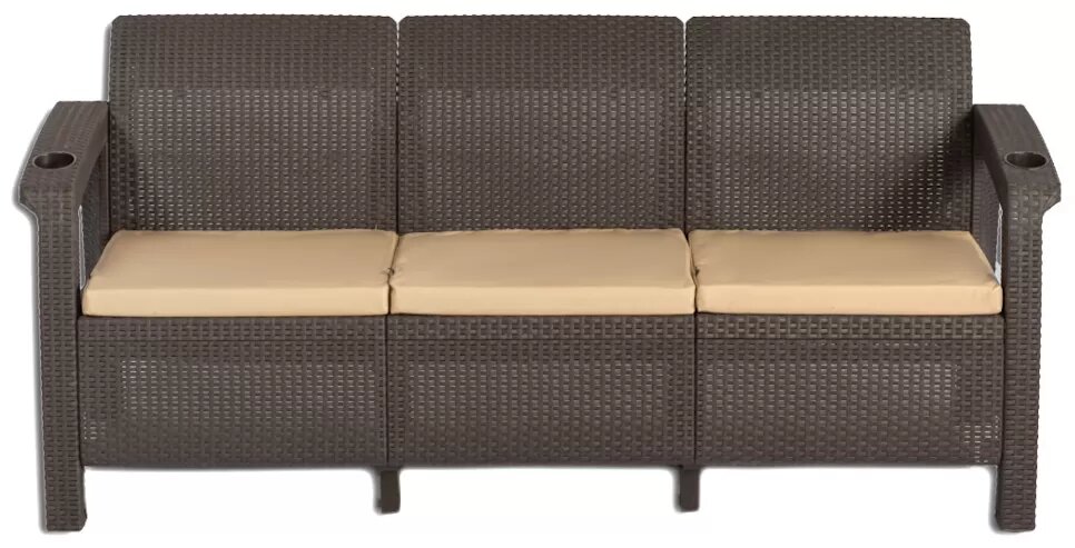 фото Диван Wiilla 3-х местный мокко/темно коричневый (с подушками)