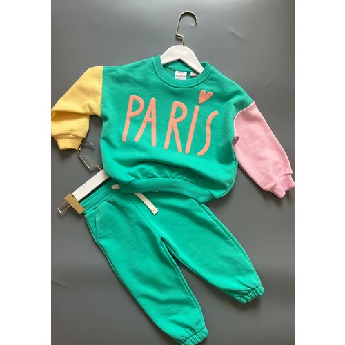 Костюм спортивный Zara, размер 116, бирюзовый худи zara kids graffiti bear черный