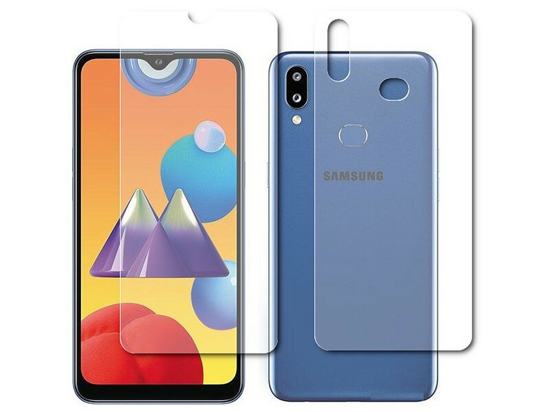 Гидрогелевая пленка LuxCase для Samsung Galaxy M01s 0.14mm Matte Front and Back 87094 - фото №9