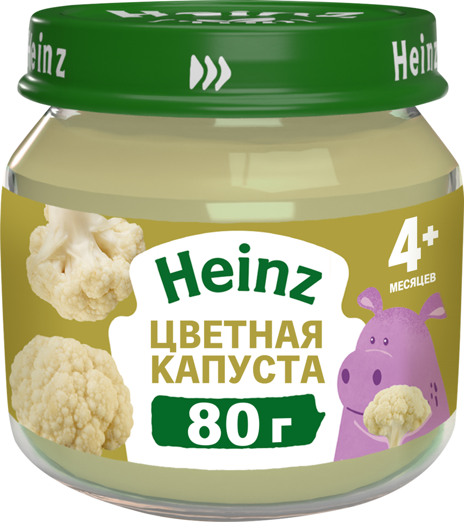 Пюре овощное HEINZ Natural Цветная капуста, с 4 месяцев, 80г