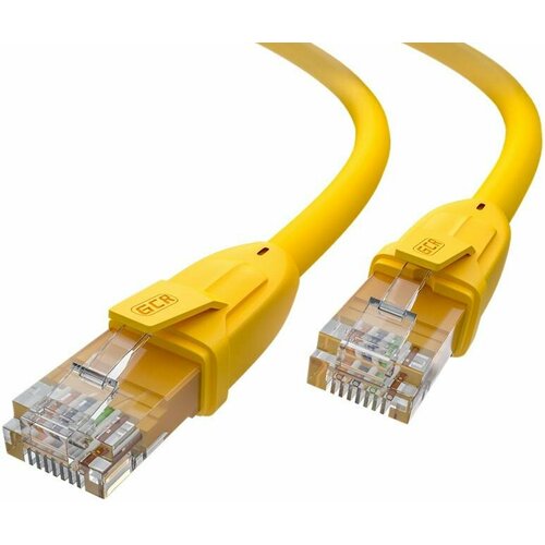 GCR Патч-корд прямой 1.5m UTP кат.6, желтый, 24 AWG, литой, ethernet high speed, RJ45, T568B, GCR-52370