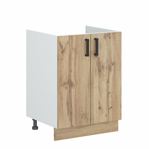Кухонный модуль 9 под мойку без столешницы шкаф нижний напольный ЛДСП 60х52х82см белый дуб вотан 3751₽