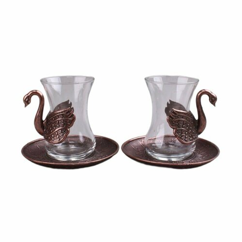 Для кухни Турция Чайный сервиз армуды на 2 персоны Лебеди 3459₽