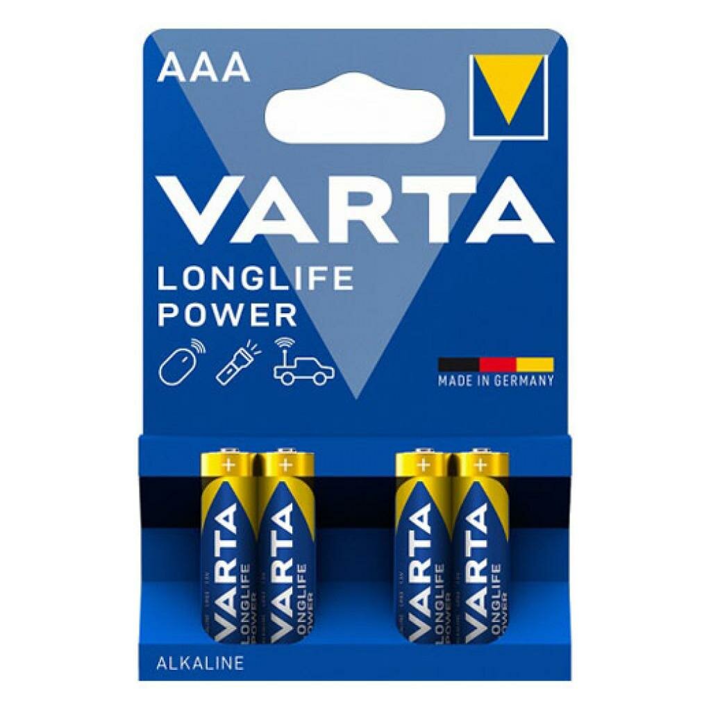 Батарейка Varta AAA LR03 Longlife Power Alkaline BL4 4903, 4шт.