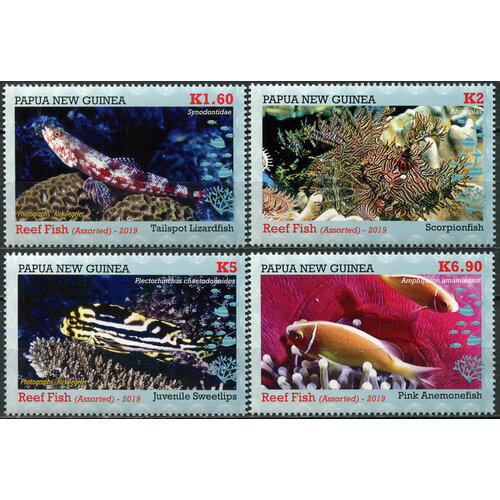Папуа Новая Гвинея 2019. Рифовые рыбы (2019) (MNH OG) Серия из 4 марок серия марок цейлона 1968г международный год прав человека состояние mnh