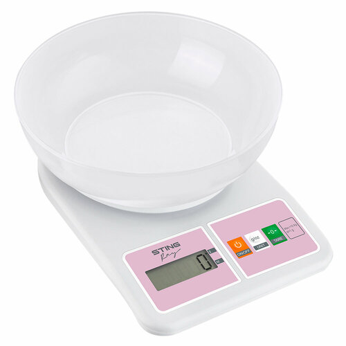STINGRAY ST-SC5109A белый/розовый весы кухонные со встроенным термометром