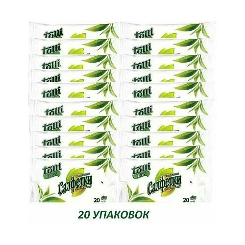 Влажные салфетки с ароматом зелёного чая Tolli/ Толли