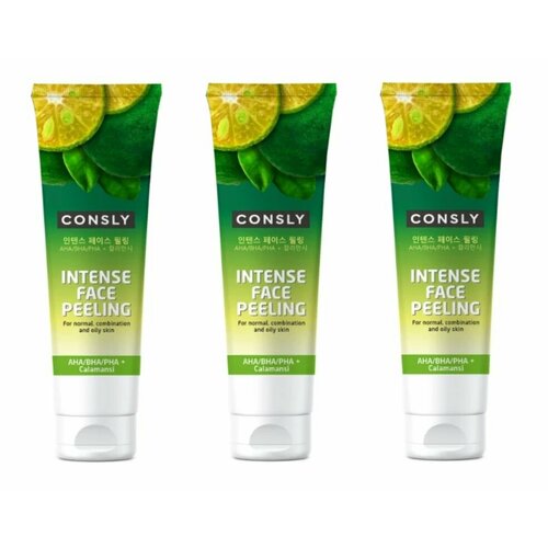 CONSLY Гель отшелушивающий для интенсивного очищения Intense Face Peeling with Calamansi and AHA/BHA/PHA, 120мл - 3 штуки