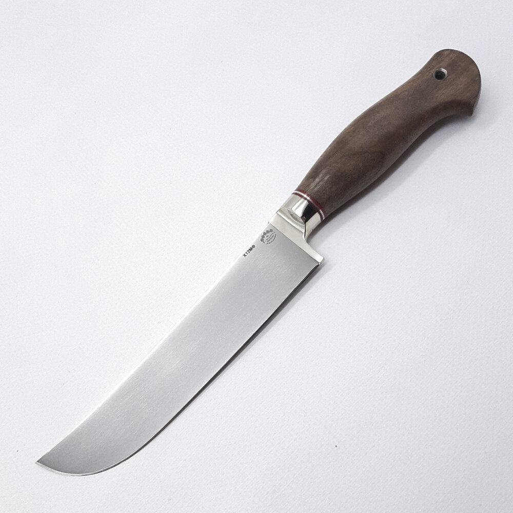 Туристический нож Ворсма Пчак большой сталь Х12МФ, рукоять орех