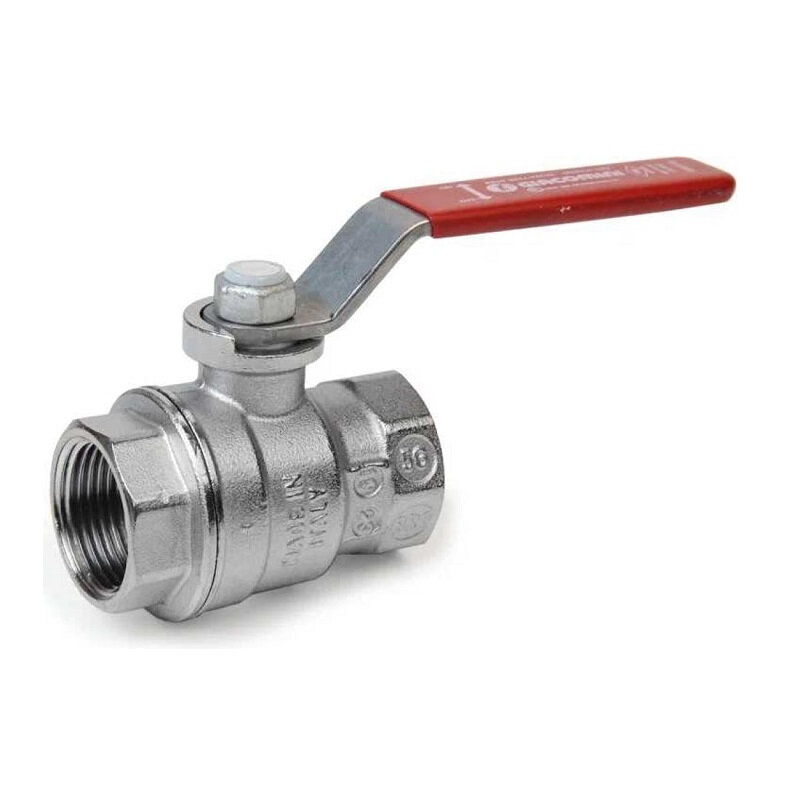 фото Кран шаровой Giacomini R850 полнопроходной 3/4" ВВ, ручка-рычаг красный, латунь, хромированный R850X024