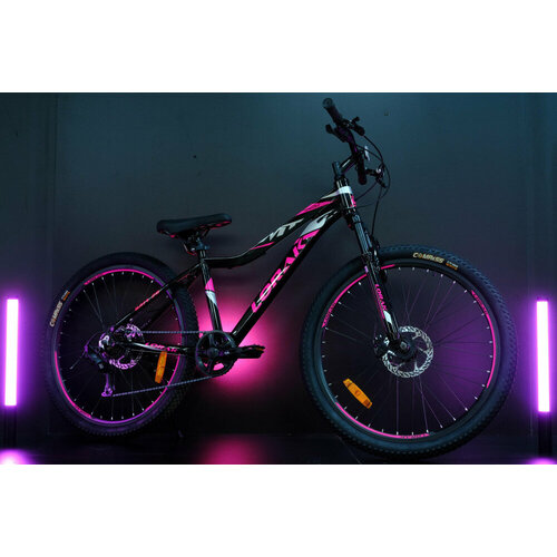 Велосипед LORAK Safe 26 ЧёрныйРозовый алюминиевая рама 15 дюймов под рост 140-160 см 23200₽