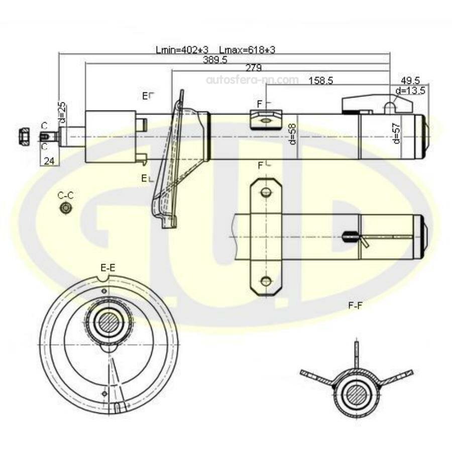 GUD GSA335820 Амортизатор перед frd transit v347 06-14