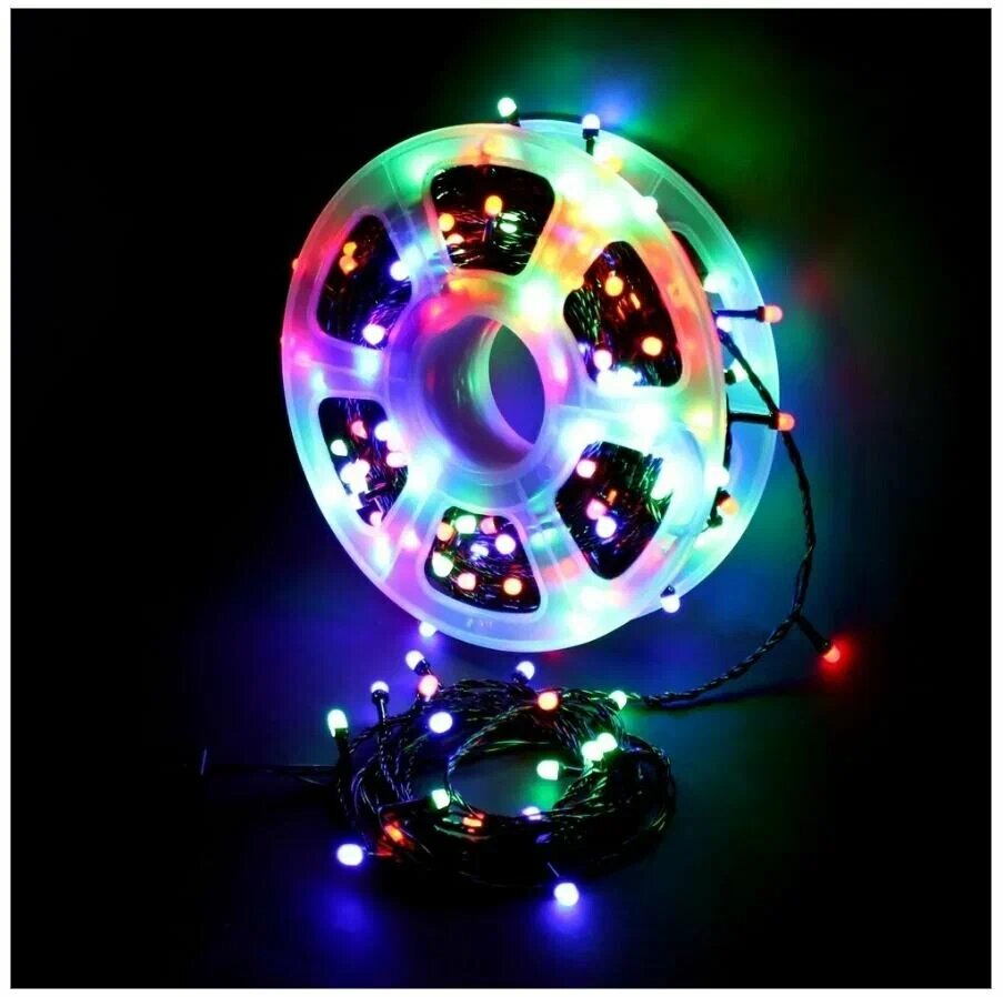 фото Уличная катушка 50м - разноцветная светодиодная гирлянда