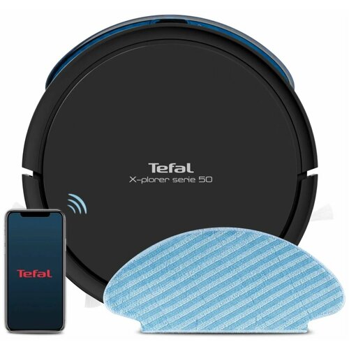 Робот-пылесос TEFAL RG7375WH, черный пылесос робот tefal rg7375wh