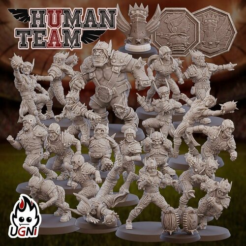 Набор миниатюр Warhammer Blood Bowl Human Team Regular Bases warhammer blood bowl imperial nobility team