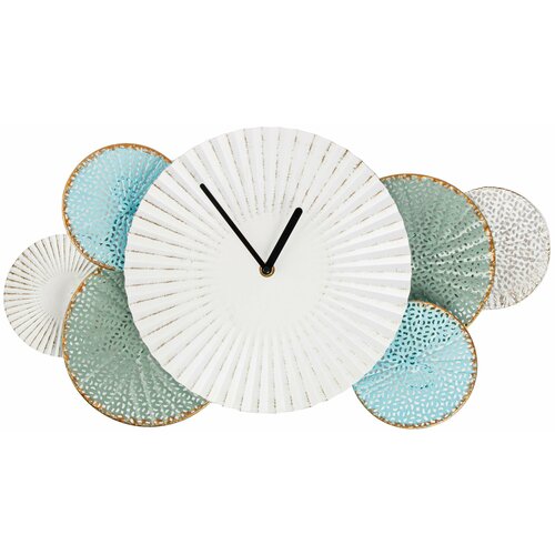 Часы настенные Круги фигурный металл цвет бело-голубой бесшумные 51x285 см 5915₽