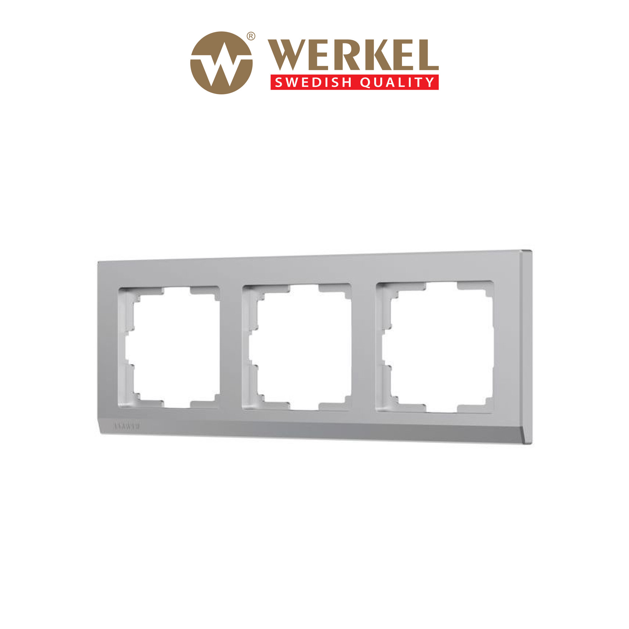 Рамка из пластика на 3 поста Werkel Stark W0031806 серебряный