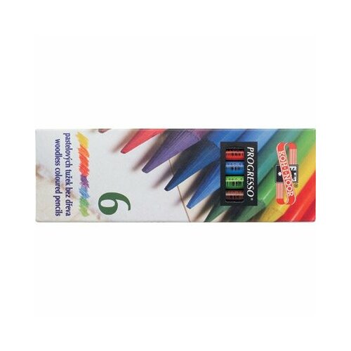 Цветные карандаши KOH-I-NOOR Hardtmuth Заточенные, в лаке, без дерева, 6 цветов, в картонной упаковке карандаши цветные koh i noor progresso aquarell 8784 8784024001pl акварель кругл серый 24цв мет кор