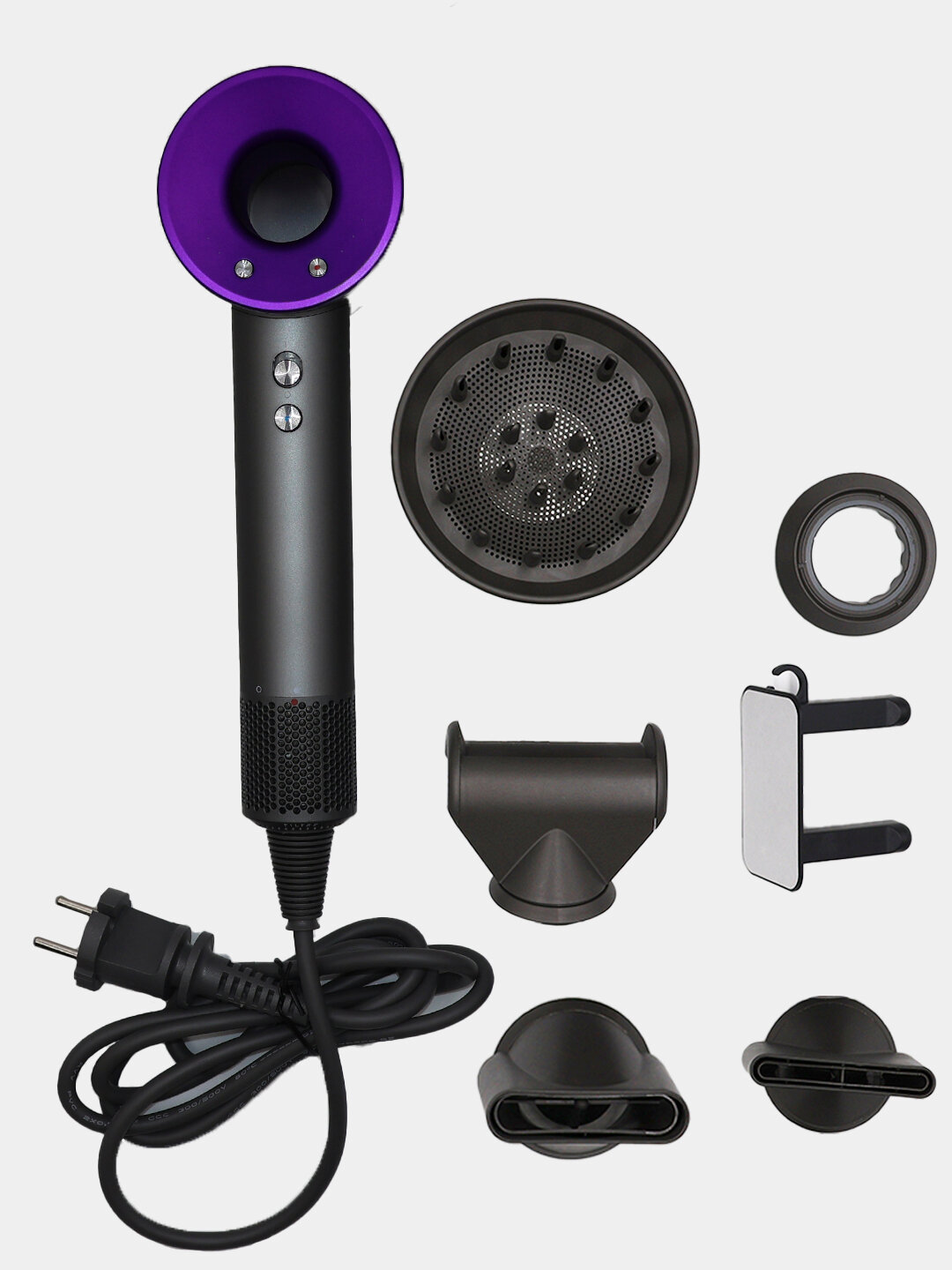 Профессиональный фен для волос iHair-1600 Super Hair Dryer 1600 Вт, 3 режима, 5 магнитных насадок, ионизация воздуха,