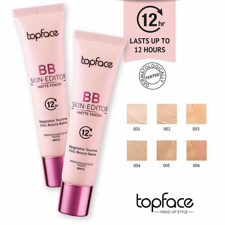 Topface Тональный крем BB MATTE FINISH Skin Editor PT462 SPF15, тон 002 нежно-бежевый