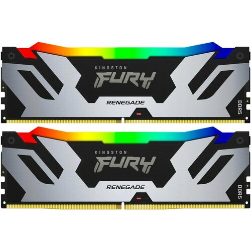 Оперативная память 48Gb DDR5 7200MHz Kingston Fury Renegade Silver RGB (2x24Gb KIT) (KF572C38RSAK2-48)