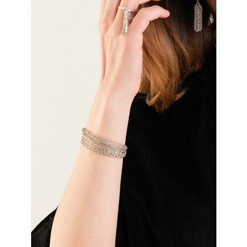 Браслет-цепочка Koshika, 1 шт., размер 17 см, серый, серебристый