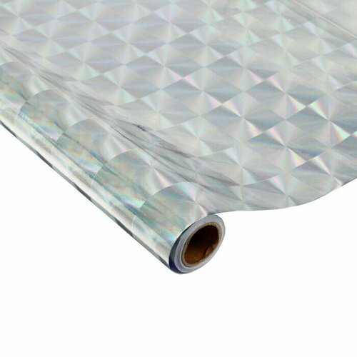 Пленка самоклеющаяся голография 1013 квадраты 045 м х 3 м 3 мкр серебристая 638₽