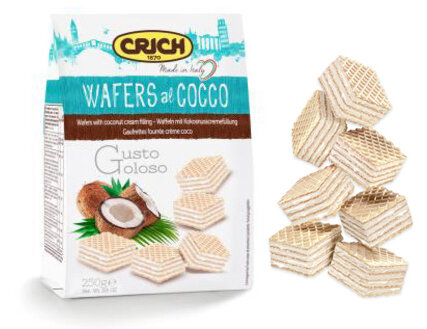 Вафли Crich с кокосово-кремовой начинкой Wafers with coconut filling, 250г