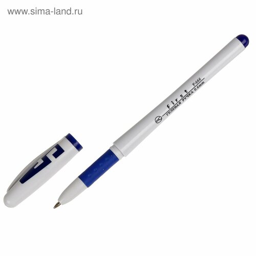 Ручка гелевая 05 мм стержень синий корпус белый с резиновым держаталем 12шт 498₽