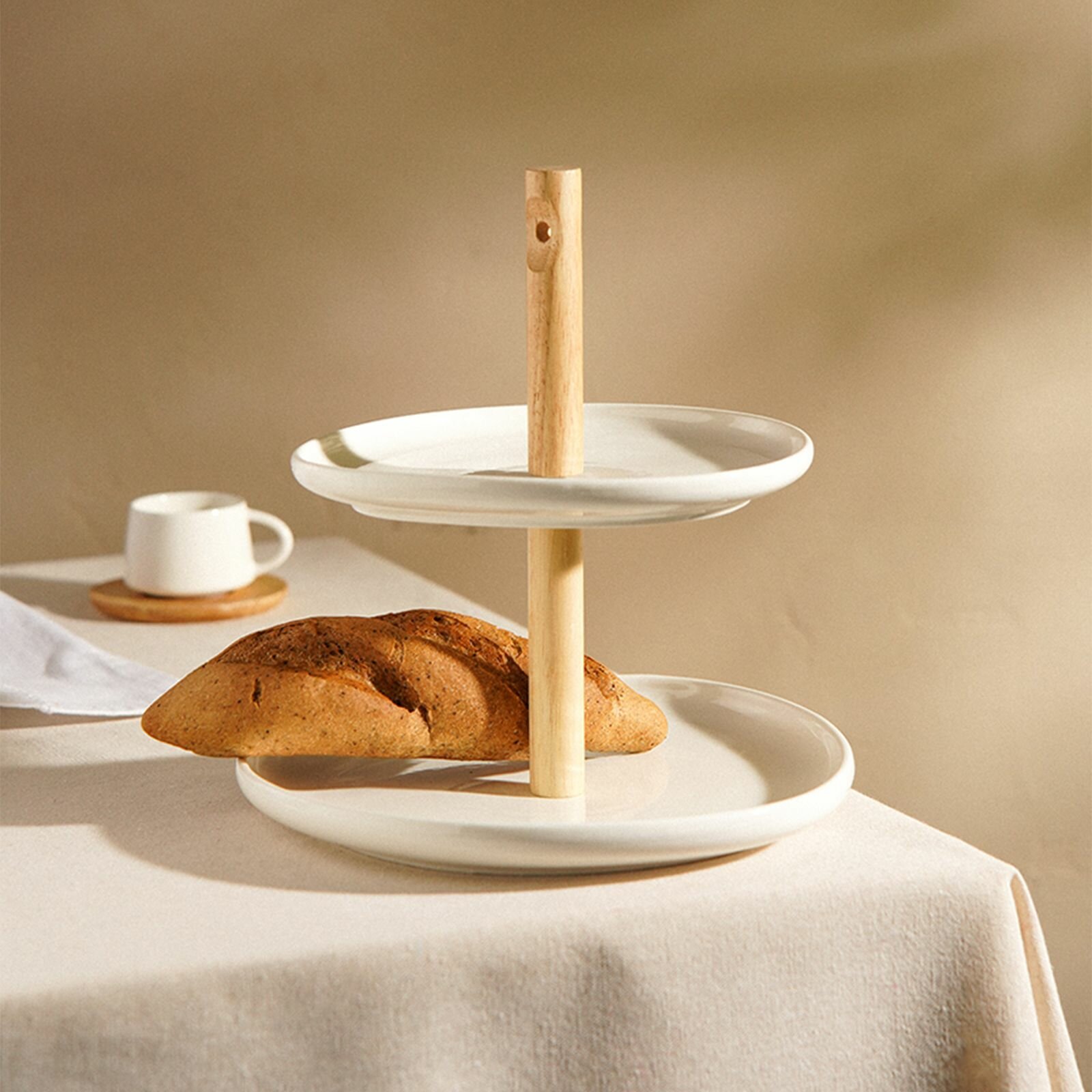 фото Фруктовница 2-х ярусная SL Home "Тренто", цвет белый