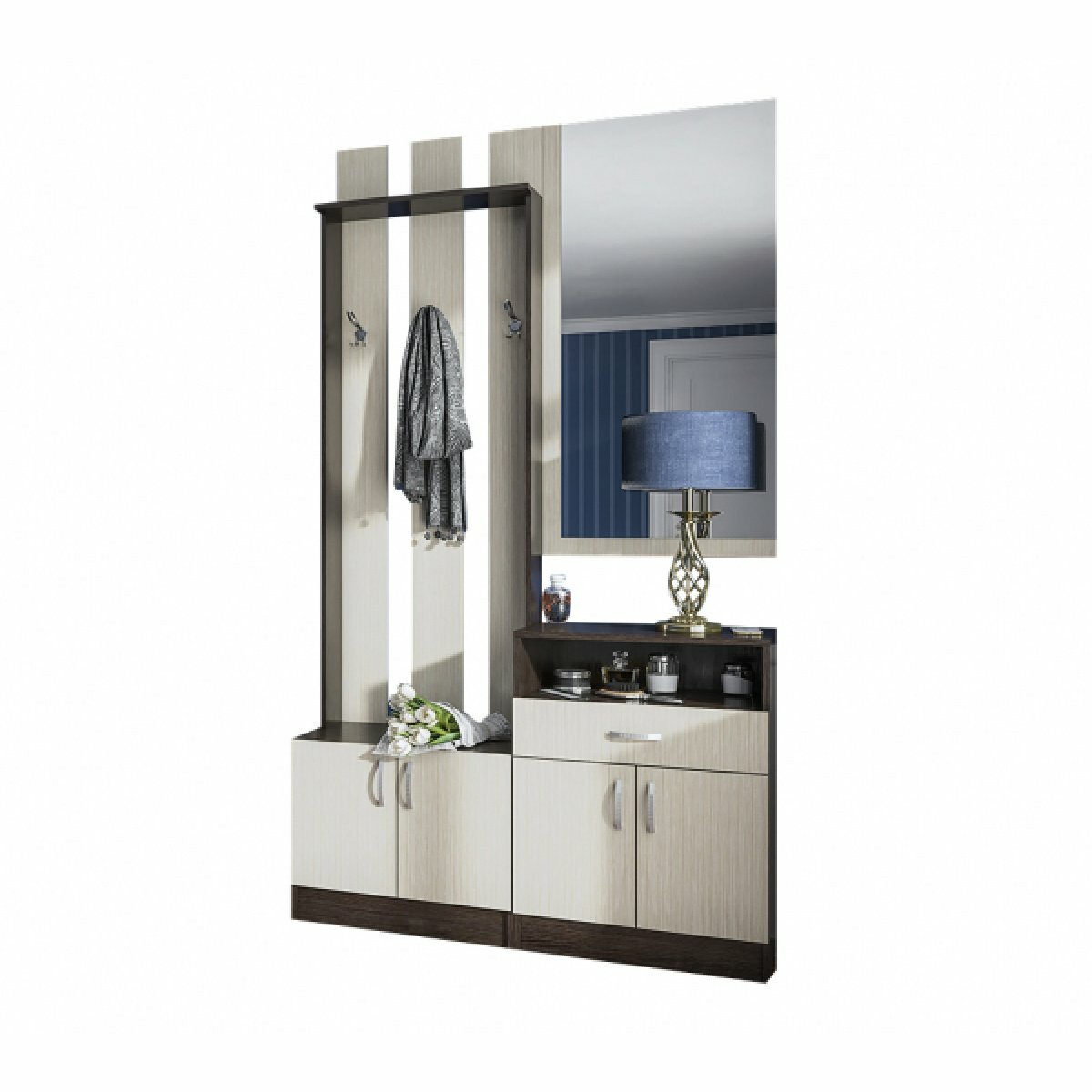 фото Модульная прихожая "Вега" №1 - Венге / Дуб белфорд