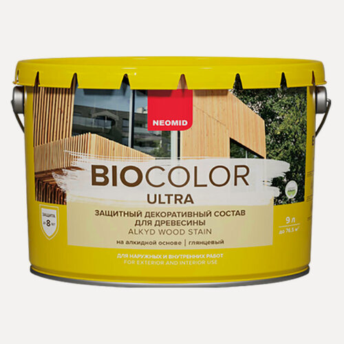 Изображение товара Декоративный состав NEOMID BIO COLOR ULTRA для древесины, на алкидной основе, махагон 9л