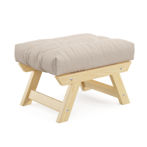 Банкетка пуф на каркасе из натурального дерева бежевый 3990₽