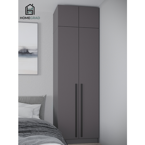 Шкаф для одежды с антресолью HomeGrad Boston 80 см, графит