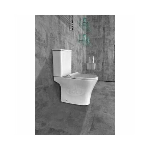 Напольный унитаз компакт Bolu T-1215 безободковый с сиденьем с микролифтом