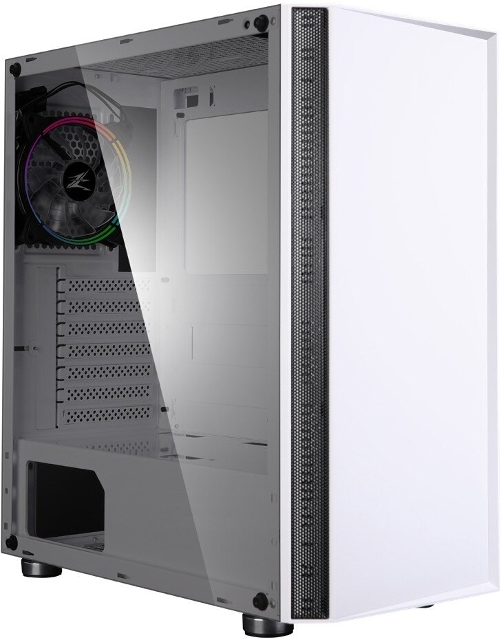 Корпус ZALMAN R2 White (3xUSB, 2xAudio, 20мм FAN, прозрачная стенка-закаленное стекло, ATX, без БП)