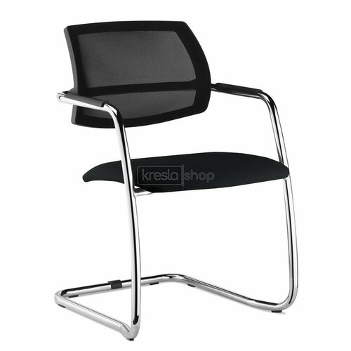 Конференц-кресло Urban Mesh Urban Mesh slide Dakota black на полозьях черная сетка черное сиденье кожа 32670₽