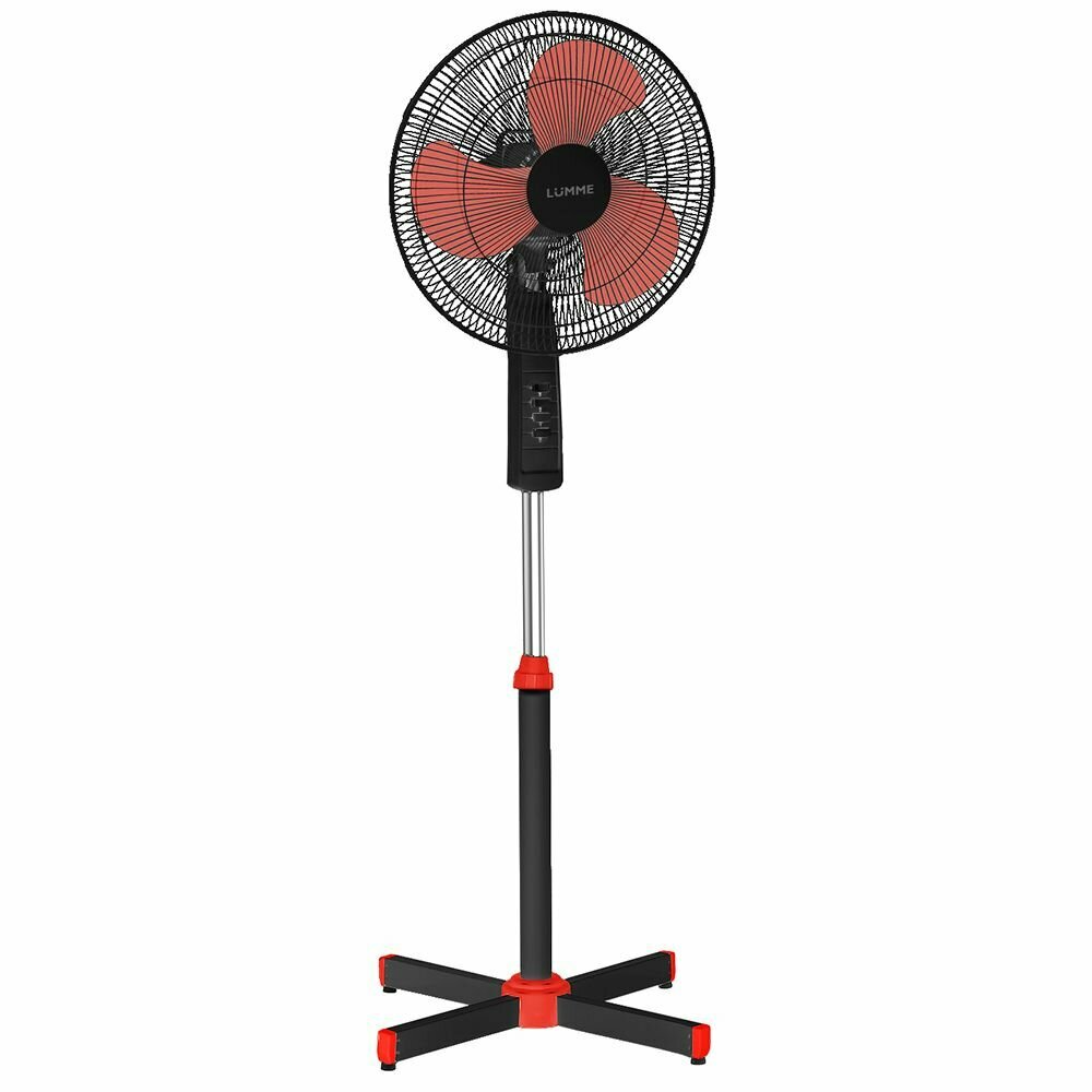 Вентилятор напольный LUMME LU-FN101 диаметр 40 см, устойчивое основание, черный/красный