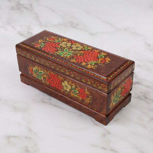 Шкатулка для чая Хохломская роспись Ручная работа