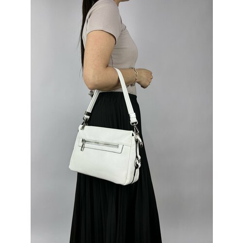 Сумка тоут KONGUNLA, фактура матовая, белый