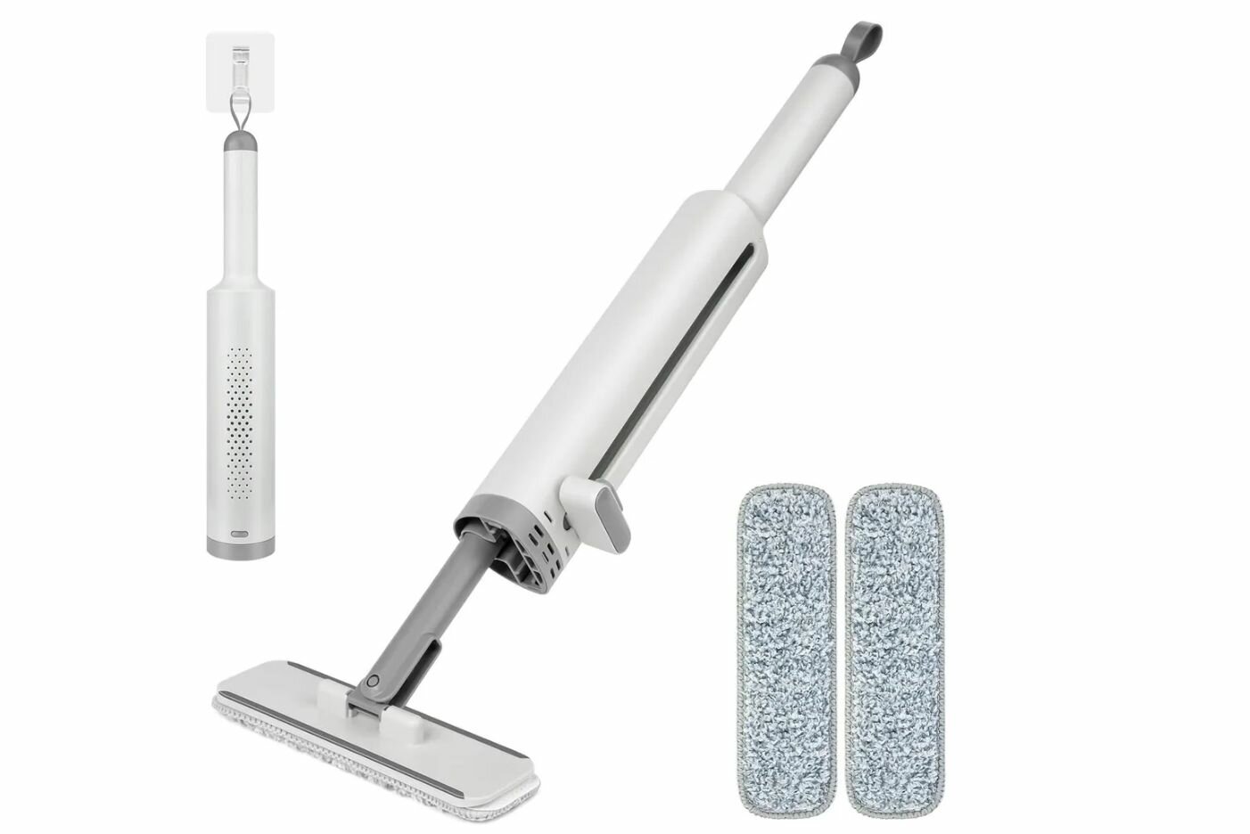 фото Мини швабра портативная с отжимом 3 в 1 белая