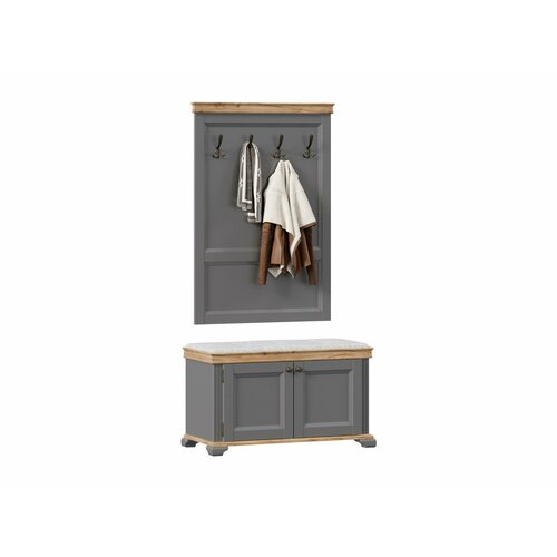 Амели Тумба с пуфом и вешалкой (Оникс серый)