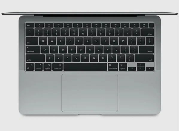 13.3" Ноутбук Apple MacBook Air 13 Apple M1 3.2 ГГц, RAM 8 ГБ, SSD 256 ГБ, Apple graphics 7-core, MGN63, серый космос, Русская клавиатура — фото 1