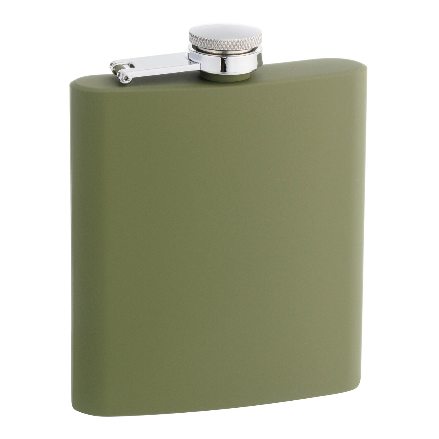Фляга S.Quire 0,18 л, сталь+прорезиненное покрытие, зеленая, шт