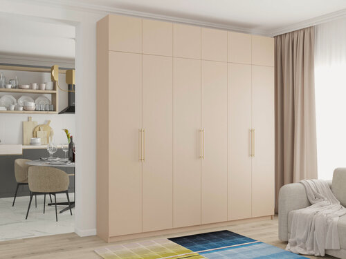 Изображение товара Шкаф распашной Калифорния-6 с антресолью Сатин для одежды шестидверный 270*230*40