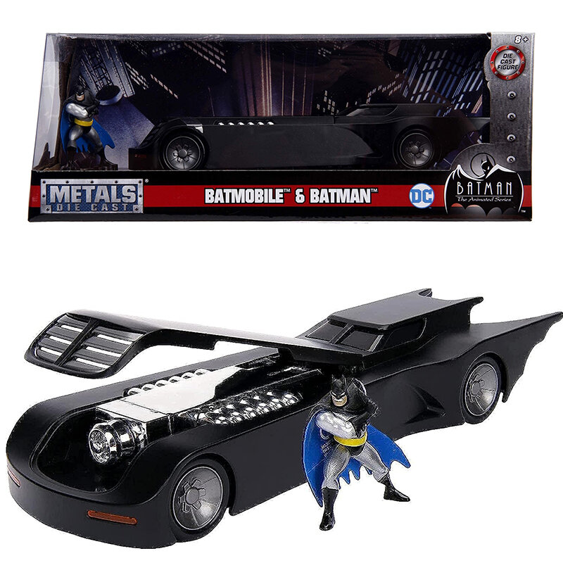 Машинка Jada Toys 1: 24 Scale Animated Series Batmobile Die cast Vehicle with Batman Figure Black