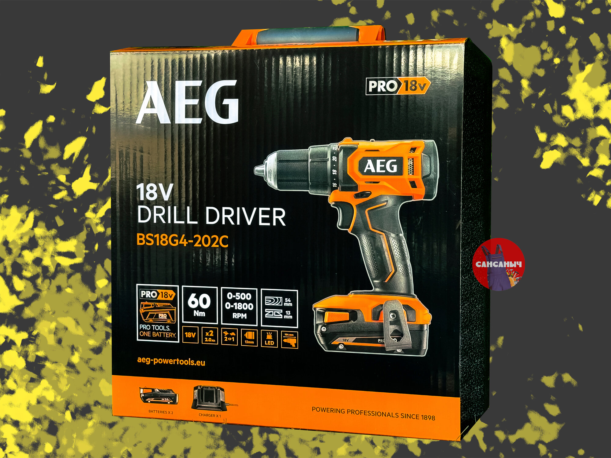 Дрель-шуруповерт аккумуляторная AEG BS18G4-202C