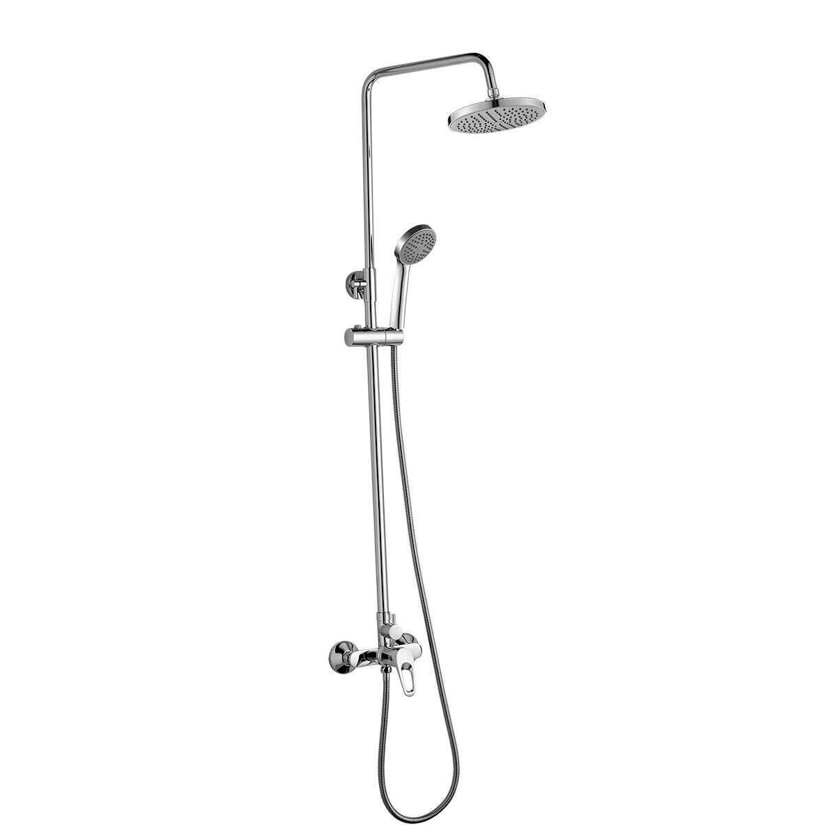Душевой комплект DECOROOM DR21070 без излива с регулируемой штангой и лейкой "Тропический дождь"
